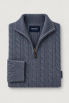 Ashford Merino Cable Quarter Zip Smoke