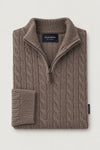Ashford Merino Cable Quarter Zip Smoke