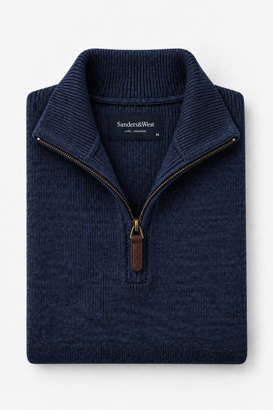 Matteo Qtr Zip Navy