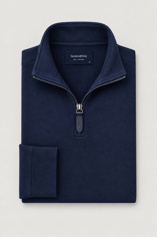 Gareth Navy Qtr Zip